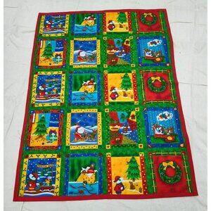 Handmade Christmas Baby Play Mat Blanket, Bright Colors, No Batting, 40" x 56"